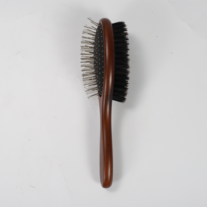 Brosses <span class=keywords><strong>à</strong></span> poils naturels <span class=keywords><strong>en</strong></span> <span class=keywords><strong>bois</strong></span> d'ébène avec coussin d'air et poils de sanglier, épingles étanches, double face, pour toilettage des animaux, vente <span class=keywords><strong>en</strong></span> gros - Product Image 5