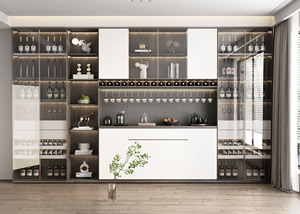 Armoires à vin en bois sur mesure haut de gamme JINGSHUN pour un usage domestique avec services de conception gratuits, meubles en bois massif durables, usine - Product Image 2