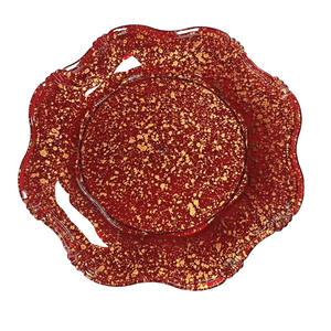 Assiette ronde jetable en plastique de 13 pouces, bord festonné en marbre blanc, grande assiette de fête pour les baby showers, les mariages, les anniversaires - Product Image 2