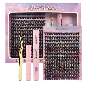 Wholesale New Arrival 30D 40D Fluffy Effect DIY Cluster Lashes Precut 6-18mm Cluster Lashes Extension Kit Private Label