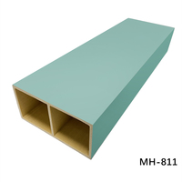 Panneaux de plafond en fibre de bambou à prix de gros, lamelles WPC creuses, tubes décoratifs en bois pour intérieur, piliers carrés de couleur unie, colonnes en PVC