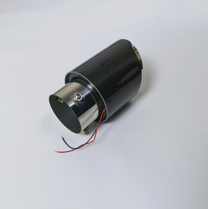 4インチアウトレット炭素繊維ステンレス鋼排気チップAkスタイルLEDライト車装飾チューニング用ユニバーサルマフラー - Product Image 3