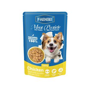 Offre Spéciale FAENBEI 130g Friandises pour Chiens 3 Saveurs Riches en Protéines Sans Céréales Pour Tous Âges Particules de Viande pour Chiens <span class=keywords><strong>Aliment</strong></span> Humide en Sachet - Product Image 4
