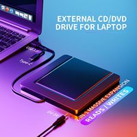 Unidad de DVD externa ultrafina EDD36 Tipo-C CD/Grabadora de DVD Lector Óptico para Ordenador Portátil Mini PC Computadora de Escritorio