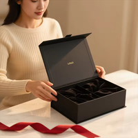 Boîte d'emballage pour extensions de cheveux en forme de livre avec logo personnalisé, boîte cadeau magnétique noire de luxe, boîte en carton pour perruque