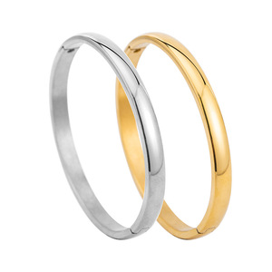 Bracelet pour femme Yunnique en acier titane électroplaqué or 18 carats, design sphérique lisse de 6 mm, bijoux de mode - Product Image 5