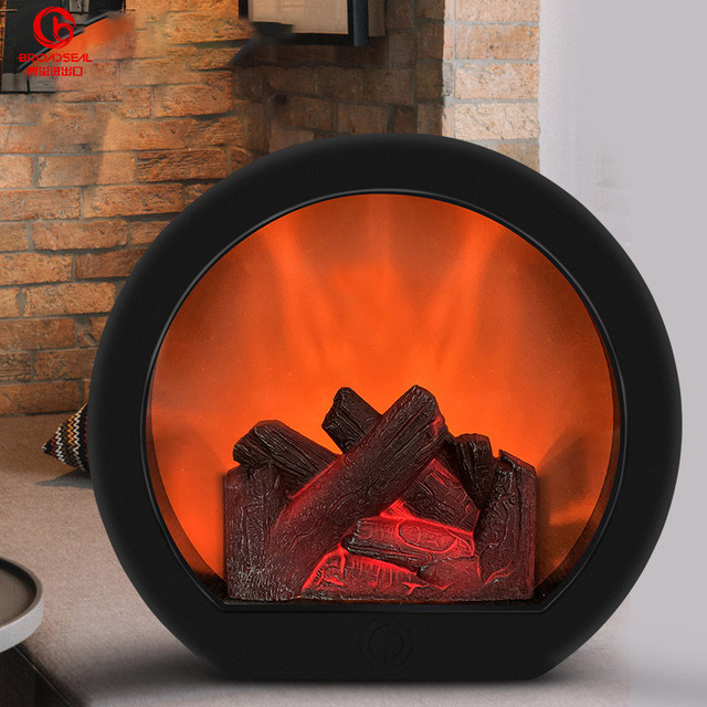 LED Fireplace Lanterns Flameless Portable Metal LED Lantern with Battery USB Operated Indoor Outdoor Decoration Box Packaging