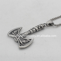 Collier pendentif personnalisé en acier inoxydable, amulettes de la maternelle, du nord, Viking, du Raven, hache