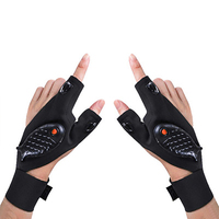 Gants de lampe de poche LED pour la pêche de nuit Gants de pêche portables avec poignées en nylon unisexe