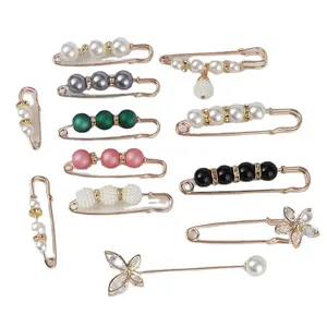 High quality safety pins brooch wholesale brooches safety pins with pearl