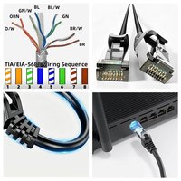 Cable de Conexión Blindado SFTP Cat6a RJ45 D-sunty, Cable de Cobre Desnudo 24AWG/26AWG, 0.5m-100m