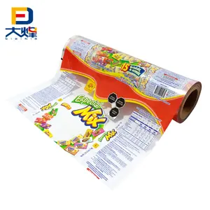 Pp Pe Barrier Custom Printing Plastic Packaging Roll Film Pouch Bag For Candy Snack Sugar Food Automatic Packing