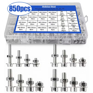 Stainless Steel Screw And Nut Set 850pcs Metric Hex Head With Flat Washers For General Use - Product Image 3