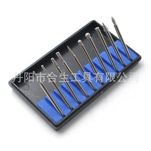 Aiguilles de meulage diamantées Mr Drill, lot de 10 pièces, coniques, abrasives fines et moyennes, pour outils de polissage de meuleuse à mortaise - Product Image 2