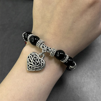 10MM perles 7 Chakra Bracelet Bracelet femmes bricolage à la main cristaux de guérison pierre Chakra prier Mala coeur pendentif Bracelet à breloques