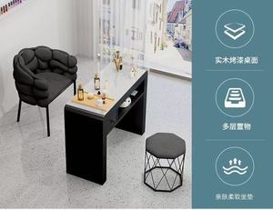 Modern Marble Top Manicure <b>Nail</b> Table with Storage Drawers for <b>Nail</b> Beauty Salon - Product Image 2