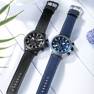 Montre à quartz pour homme avec logo personnalisé, très vendue, faible MOQ, verre saphir, mouvement japonais Seiko VD55, bracelet en cuir, montres-bracelets OEM - Product Image 3