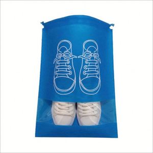 Home-use <b>Drawstring</b> Non-woven Fabric <b>Waterproof</b> Customizable Logo Printing Fashionable Travel Storage <b>Bag</b> for Shoes - Product Image 5