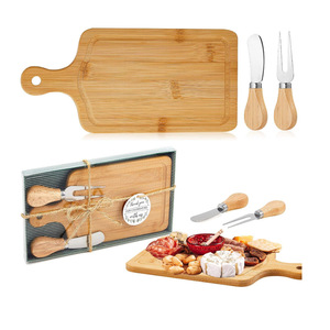나무 치즈 보드 치즈 스프레더 나이프 세트 선물 상자 미니 사각형 샤퀴테리 보드 친환경 도마 - Product Image 5
