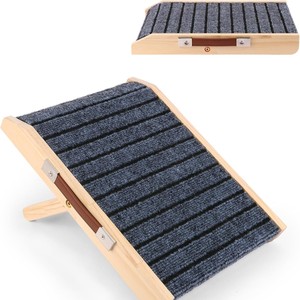 Rampa plegable de madera maciza para mascotas, antideslizante, con rayas, para gatos y perros, escalera para cama. - Product Image 5