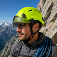 Casque de sécurité avec logo personnalisé, 6 points de suspension, design à fentes pour l'escalade, l'aventure, le sauvetage, l'alpinisme et les activités de plein air