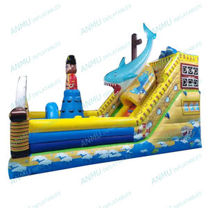 Tiburón inflable al aire libre castillo hinchable tobogán ciudad divertida niños adultos saltar castillos parque infantil - Product Image 3