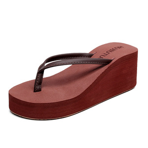 2021 Summer Classic Platform <strong>Slippers</strong> for Women Custom Wholesale <strong>Waterproof</strong> Anti-Slip <strong>Outdoor</strong> Wedges Flip Flops with Heel - Product Image 3