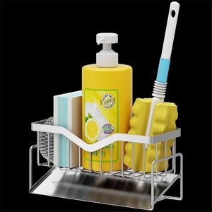 Wall-Mounted <b>Kitchen</b> Sink Sponge Drain <b>Rack</b> with Automatic Water Removal Eco-Friendly 304 Stainless Steel Modern Design - Product Image 3