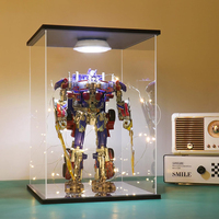 Vitrine acrylique transparente avec télécommande lumière anti-poussière modèle vitrine organisateur boîte pour objets de collection Bearbrick