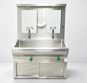 Hochey Medical WB-H2 Modelo Más Vendido <span class=keywords><strong>de</strong></span> Lavabo Doble <span class=keywords><strong>de</strong></span> Acero Inoxidable para Uso Médico con Diseño <span class=keywords><strong>de</strong></span> Respaldo Alto - Product Image 1