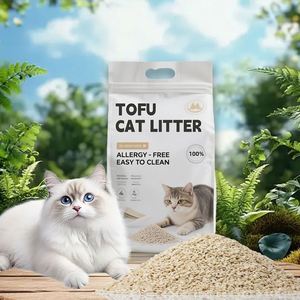 Litière pour chat biodégradable en soja, maïs et tofu, avec logo personnalisé CE, forte désodorisation, facile à ramasser - Product Image 1