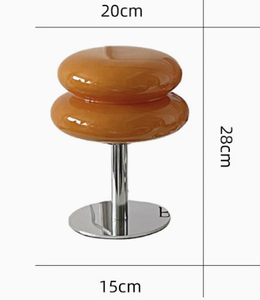 <span class=keywords><strong>Lampe</strong></span> de table en verre Bauhaus <span class=keywords><strong>Macaron</strong></span> à LED dimmable 3 couleurs, abat-jour en verre, pour salon et chambre à coucher, style champignon, vente en gros - Product Image 6