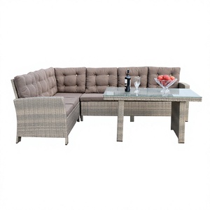 Wholesale Price Modern Comfortable Outdoor One Seat Sofa Set PE Wicker Rattan Steel Frame Waterproof Cushion Garden Furniture - Product Image 1