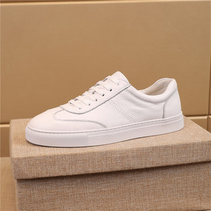 Zapatillas Deportivas Casuales de Piel Genuina de Alta Gama para Hombre, Color Blanco, Duraderas, con Cordones - Product Image 3