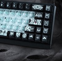 Clavier mécanique PC à 129 touches avec touches en fibre de carbone, texture Dark Angel, russe, anglais, rétroéclairé