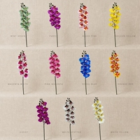 9 têtes d'orchidées artificielles Phalaenopsis avec feuilles, fausses fleurs d'orchidées pour la décoration de la maison, des mariages et des vases