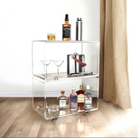 Chariot de bar élégant en acrylique transparent, chariot de rangement roulant moderne et minimaliste pour le salon, décoration de la maison