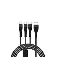 Kabel USB Type-C 3-in-1 INNOPRO Berkualitas Tinggi, Kabel Nilon Berlapis Tembaga Murni, Pengisian Cepat 5A untuk Perangkat IOS - Grosir Pabrik
