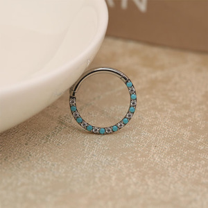 Nuovo Piercing al Naso in Titanio G23 con Opale, Gioielli <span class=keywords><strong>per</strong></span> Matrimoni con Sezione a Spirale <span class=keywords><strong>per</strong></span> Cartilagine - Product Image 6
