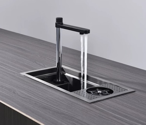 Olife banos <span class=keywords><strong>20</strong></span> inch nhỏ Hidden bồn rửa 304 thép không gỉ duy nhất-khe Bar rửa lưu vực đen mini đảo rửa lưu vực vô hình bồn rửa - Product Image 2