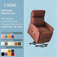 Fauteuil inclinable électrique réglable pour personnes âgées, avec cadre métallique moderne, support lombaire en tissu, massage, chaleur et télécommande