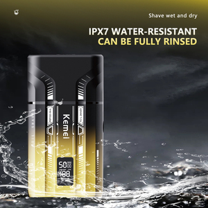 เครื่องโกนหนวด KEMEI รุ่น Km-t418 แบตเตอรี่ลิเธียม 1400mAh พร้อมระบบทำความสะอาดด้วยรังสียูวี ปรับระดับความเร็วได้ 3 ระดับ 10000 รอบต่อนาที มาตรฐานกันน้ำ IPX7 สำหรับผู้ชาย - Product Image 5