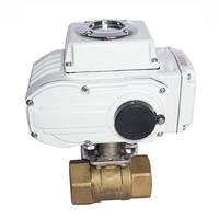 Vanne à boisseau sphérique motorisée en laiton à commande proportionnelle électrique DC24V/AC220V 0-10V/4-20mA DN25-DN50 2 voies, protection IP65