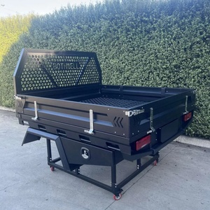 Custom Sized Portable Aluminium Ute Tray 1770mm Wide Black Headboard Waterproof Dustproof Lockable Powder Coated <b>Tool</b> <b>Boxes</b> - Product Image 2