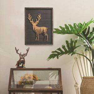 Vente en gros d'ornements créatifs en bois en forme de cerf pour la décoration de Noël à la maison et les souvenirs de voyage, livraison directe - Product Image 2