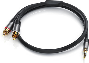 <span class=keywords><strong>สาย</strong></span>เคเบิลเสียงสเตอริโอ OEM/ODM ขนาด <span class=keywords><strong>3.5</strong></span> มม. แบบตัวผู้ 2RCA RCA พร้อมหัวต่อชุบทอง 24K <span class=keywords><strong>สาย</strong></span>สัญญาณเสียงคุณภาพสูง Hi-Fi ผลิตจากวัสดุ PVC เป็นมิตรต่อสิ่งแวดล้อม ใช้ได้กับลำโพงและโทรศัพท์ - Product Image 3