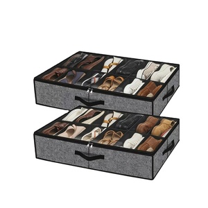 Boîte de rangement sous lit 12 compartiments en tissu, anti-poussière, pour chaussures, transparente, pliable, organisateur de compartiments - Product Image 1
