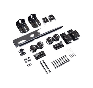 WEKIS Kit de Riel para Puerta Corredera de Acero Negro de 6.6 Pies, Resistente, Deslizamiento Suave y Silencioso, Diseño Moderno, Montaje en Pared/Techo - Product Image 1