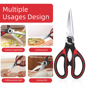 Heavy-Duty Stainless Steel <b>Kitchen</b> Scissors with Protective Cover Household Chicken Shears Plastic Handle <b>Accessory</b> - Product Image 4