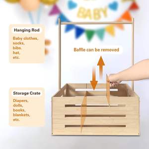 Bebek duş sandık dolap bebek taşıyıcı gebelik için kollu sepet bebek çamaşır sepeti ahşap sandık yeni ebeveyn - Product Image 3